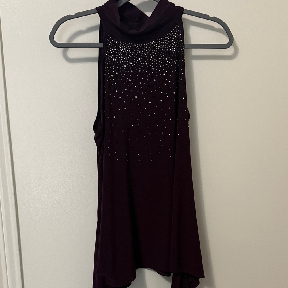 PerSeption Concept Sleeveless Dark Purple Blouse